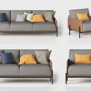 现代组合沙发3D模型下载